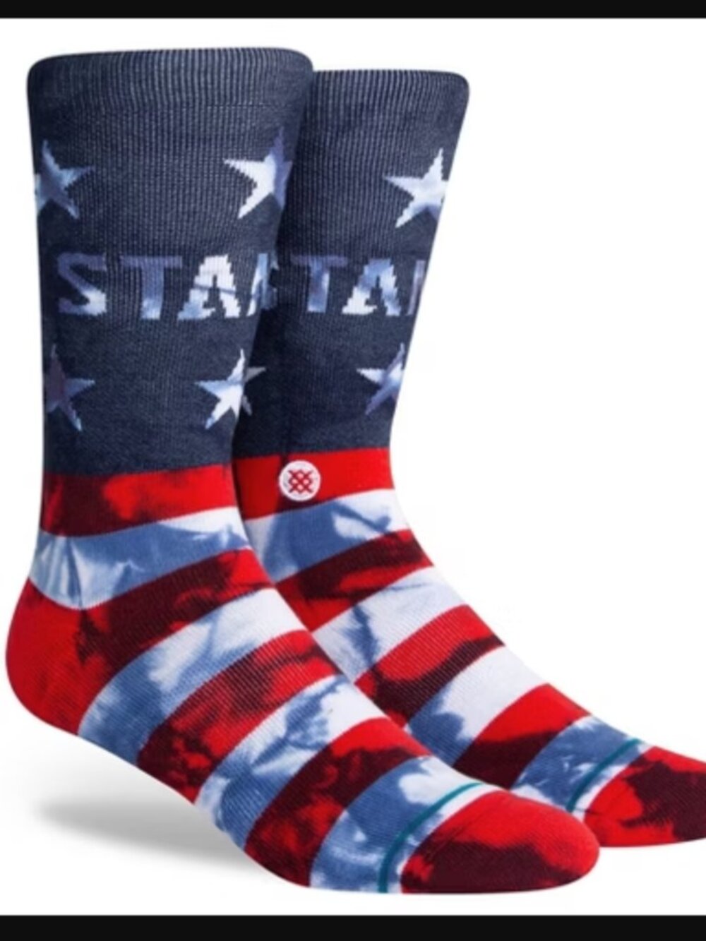NWT Stance Kid's Socks - Crew Height - USA Print - Large (Y 3 - 5.5)